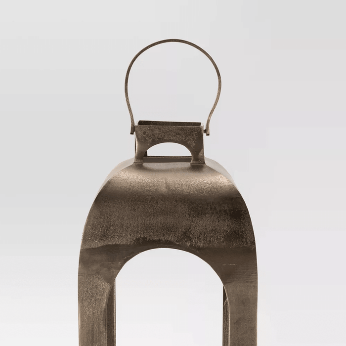 29" x 9" Pillar Cast Aluminum Lantern Candle Holder - Gold - Wichita Home Outlet