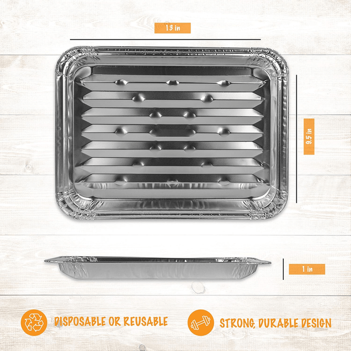 Aluminum Grill Pans 9" x 13" - 20 Pack - Wichita Home Outlet