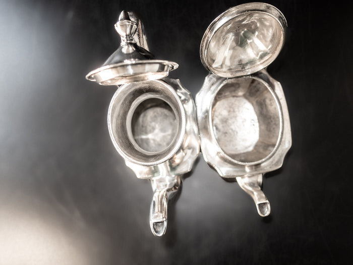 Antique Silver Soldered Teapots Gimbels Tea Room New York Baskets & Bowls