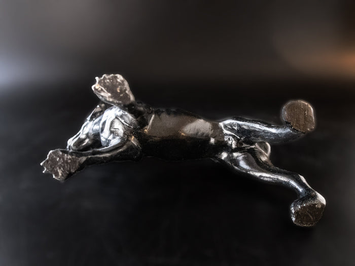 Black Foxhound Dog Sculpture Figure 9" Long Statues