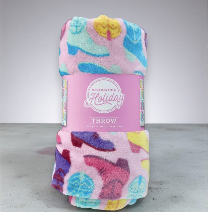 H-E-B Destination Holiday Easter Throw Blanket - Cowboy Boots
