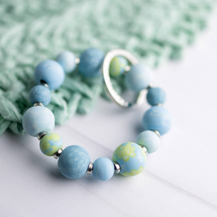 Jilzarah Bermuda Blue Small Bead Keychain Jilzarah Bermuda Blue Small Bead Keychain Accessories
