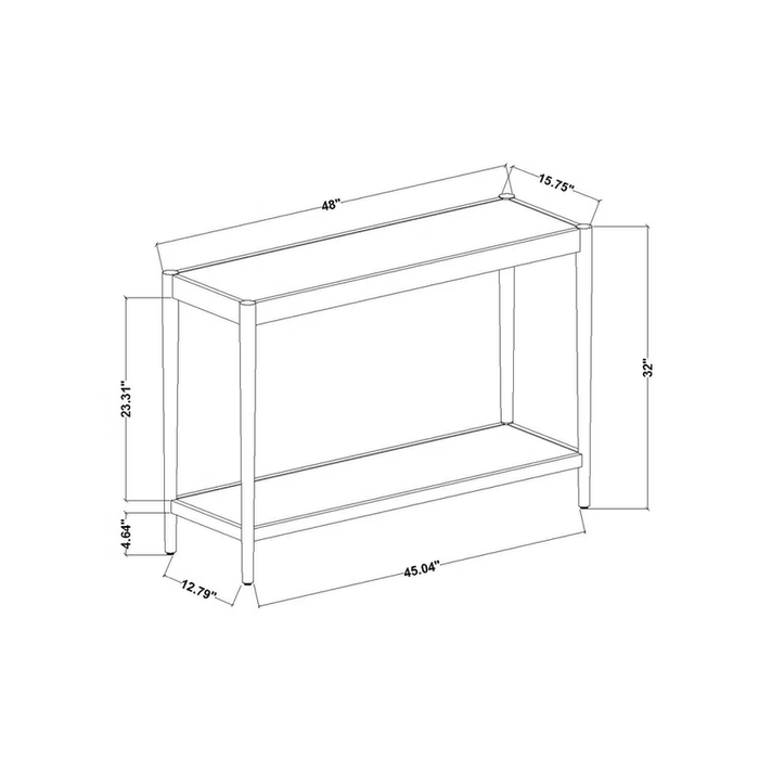 Natural Linen Console Table with Shelf Mahogany - Brown - Wichita Home Outlet