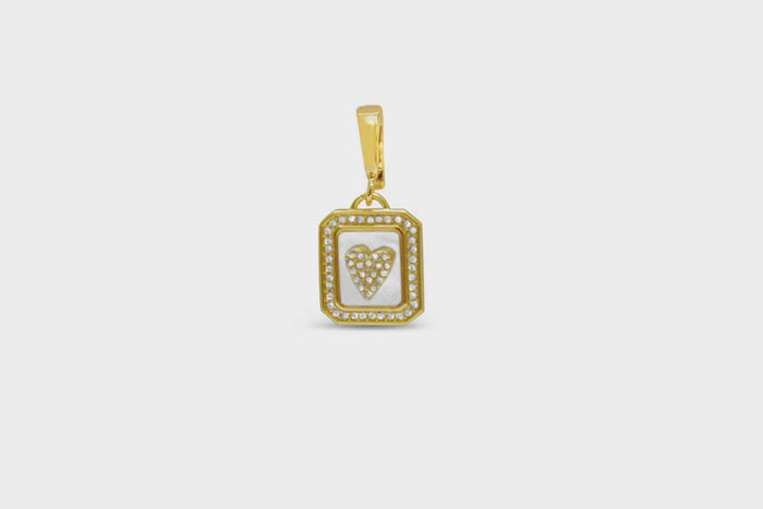 Pearl Heart Bar Clip-on Charm Pearl Heart Bar Clip-on Charm Charms