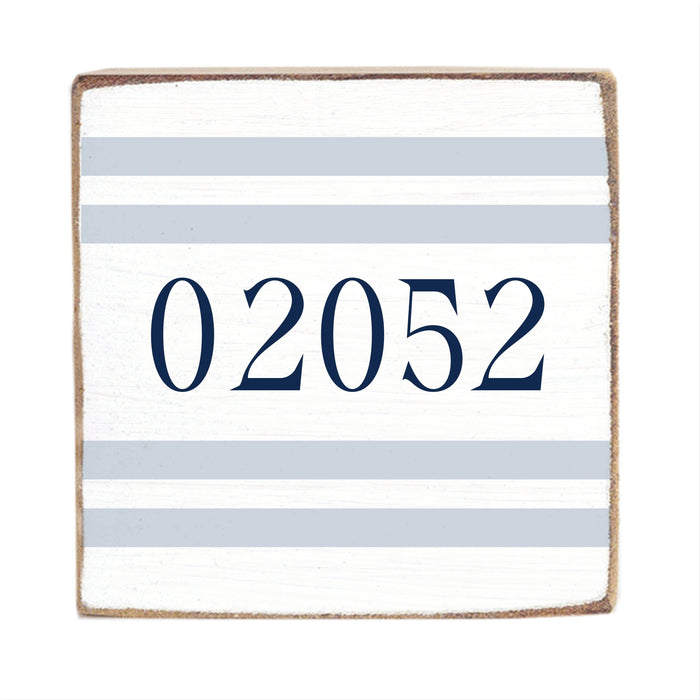 06410 Blue Stripes Block Sign Rustic Marlin Blue Stripes Wood Block Sign | Artisan Home Decor Gift Home