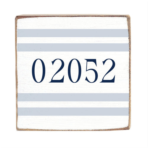 06410 Blue Stripes Block Sign Rustic Marlin Blue Stripes Wood Block Sign | Artisan Home Decor Gift Home