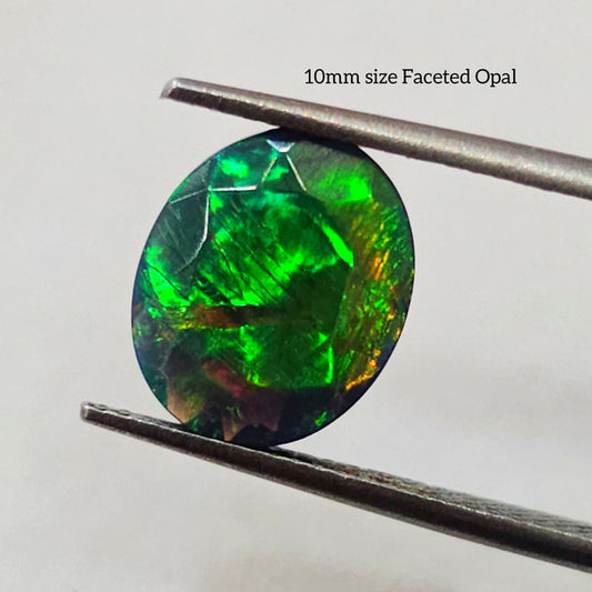 1 Piece of Faceted Black Opal | Random Pick 10mm to 11mm - The LabradoriteKing