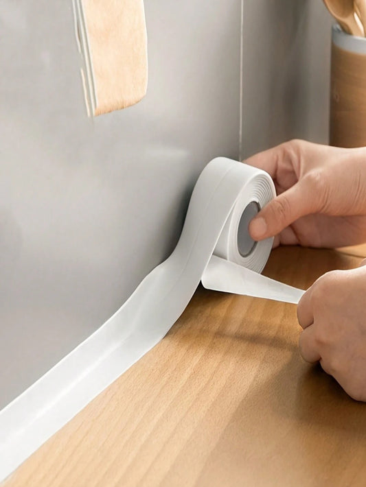 1 Roll 1/3/5M Bathroom Waterproof Anti-Mold Self-Adhesive Caulk Tape, Home Decor Vinyl Stickers, Durable Sealing Tape, Prevent Water Damage, Suitable For Kitchen, Bathroom, Toilet, Door, Window, Count
