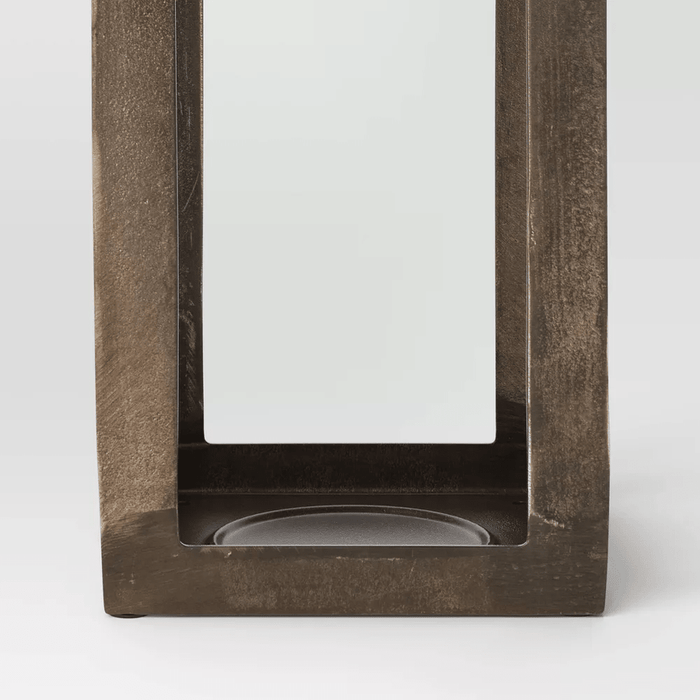 29" x 9" Pillar Cast Aluminum Lantern Candle Holder - Gold - Wichita Home Outlet