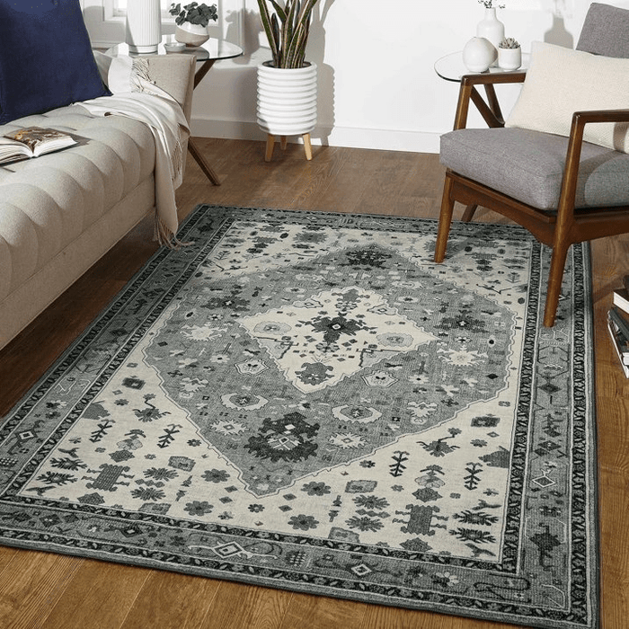 4' x 6' Boho Tribal Area Rug - Gray - Wichita Home Outlet