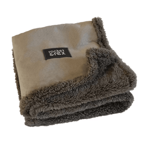 40" x 30" Waterproof Reversible Dog and Cat Blanket - M - Brown - Wichita Home Outlet