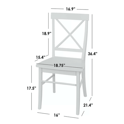 Albury Back Solid Wood Dining Chairs - Blue (Set of 2) - Wichita Home Outlet