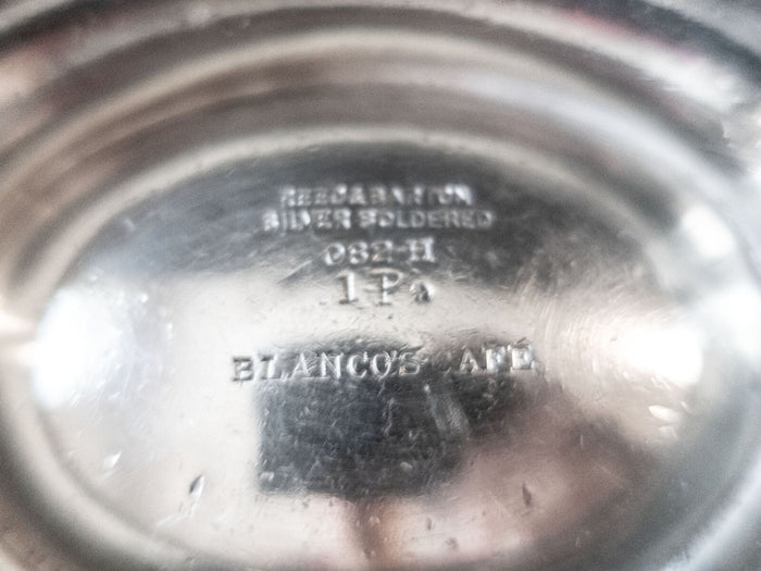 Antique Blanco's Cafe Silver Soldered Soup Tureen San Francisco