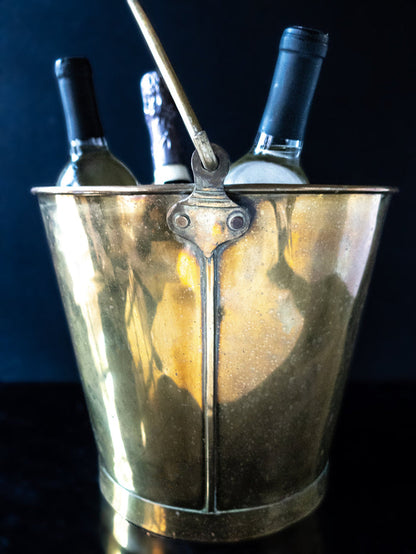 Antique Brass Bucket Jardiniere Planter Large Ice Bucket Wash Bucket Barware