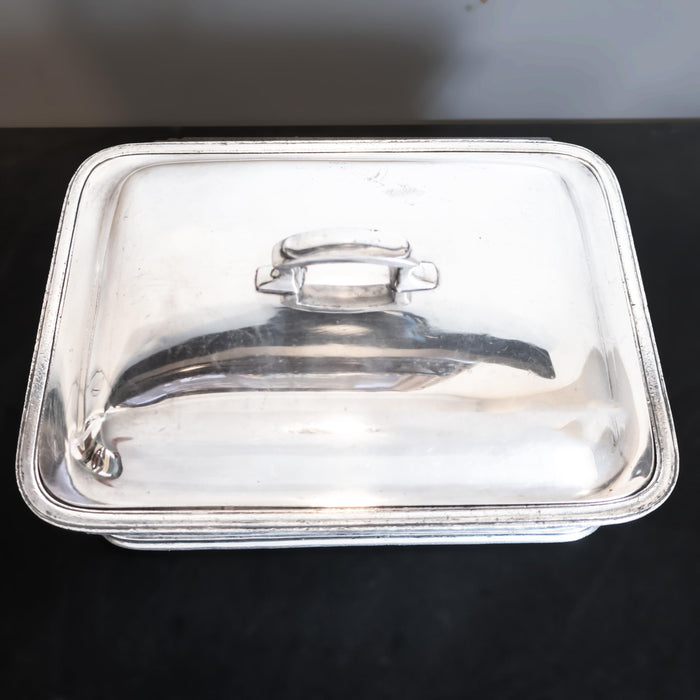 Antique Hotel Silver Soldered Covered Serving Dish Gorham IS DW Haber