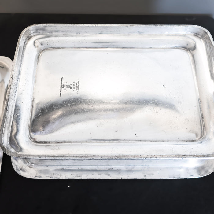 Antique Hotel Silver Soldered Covered Serving Dish Gorham IS DW Haber