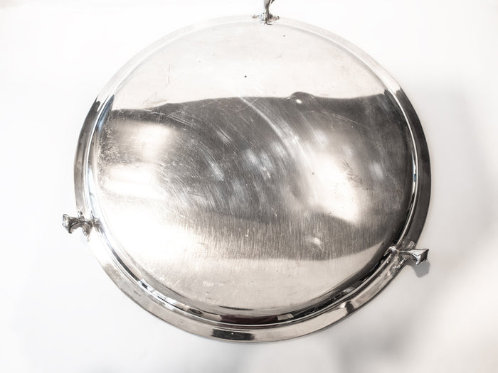 Antique Old Sheffield Plate Salver Serving Tray With Armorial Engraving Georgian Late 1700's