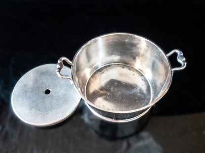 Antique Silver Plate Barrel Ice Bucket Chiller Butter Tub Poole Silver Co