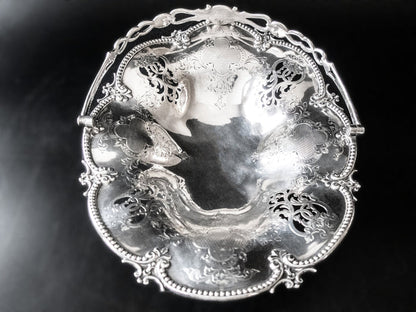 Antique Silver Plate Bride Basket England Hawksworth Eyre & Co Trays & Platters