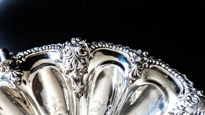 Antique Silver Plate Bride Basket With Applied Detailing Decorative Trays