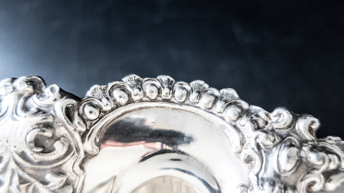 Antique Silver Plate Bride Basket With Applied Detailing Decorative Trays