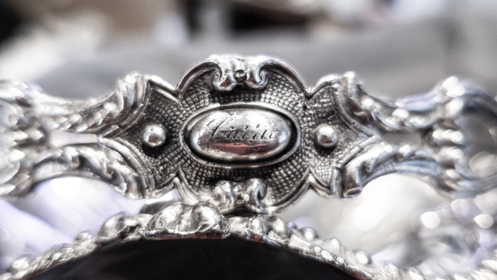 Antique Silver Plate Bride Basket With Applied Detailing Decorative Trays
