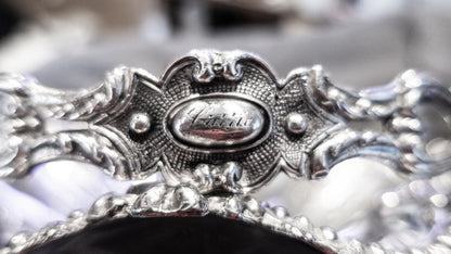Antique Silver Plate Bride Basket With Applied Detailing Decorative Trays