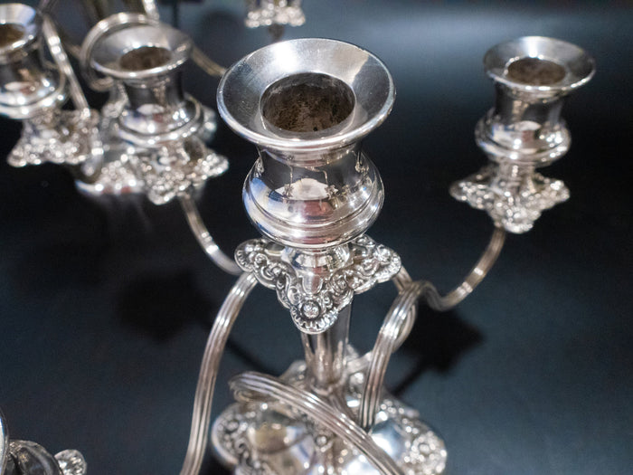 Antique Silver Plate Candelabra Candle Holders Set Of 3 Candelabras