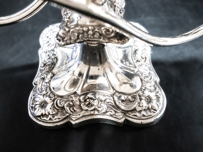 Antique Silver Plate Candelabra Candle Holders Set Of 3 Candelabras