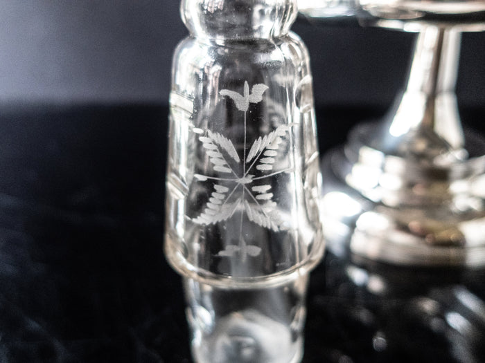 Antique Silver Plate Condiment Cruet Castor Set Late 1800s Silver And Silverplate