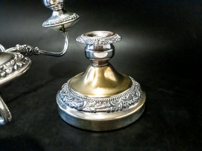 Antique Silver Plate Convertible Candelabra Candle Holder 5 Light Tall Candles And Candelabra