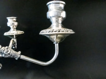 Antique Silver Plate Convertible Candelabra Candle Holder 5 Light Tall Candles And Candelabra