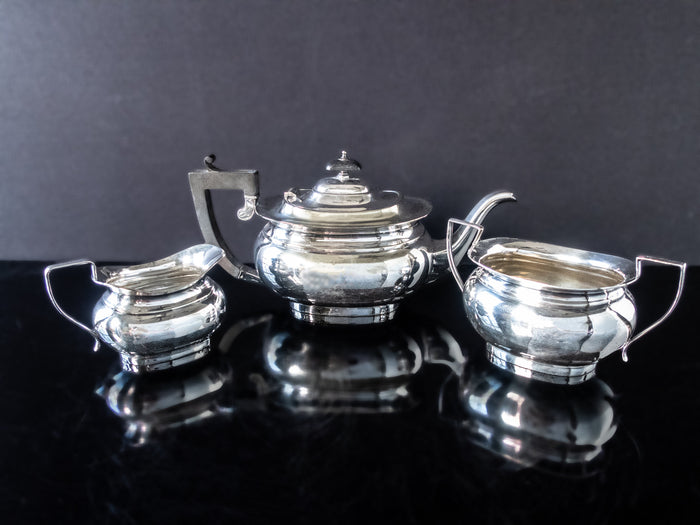 Antique Silver Plate Edwardian Art Deco Tea Set Hard Soldered Set
