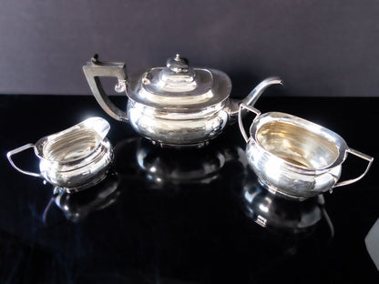 Antique Silver Plate Edwardian Art Deco Tea Set Hard Soldered Set