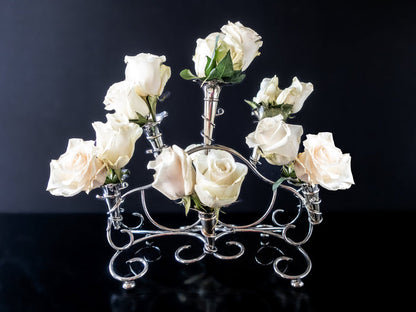 Antique Silver Plate Epergne Bud Vase Holder