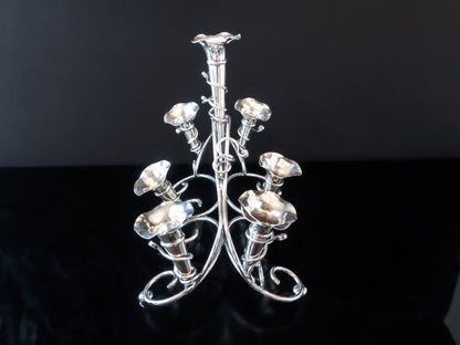 Antique Silver Plate Epergne Bud Vase Holder
