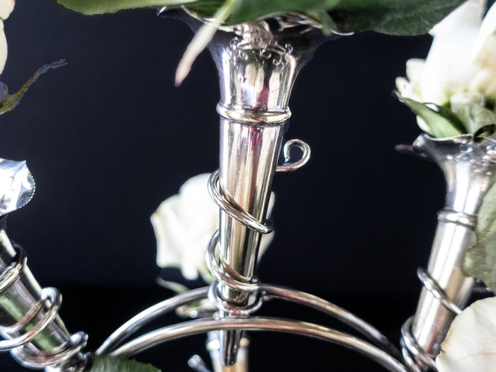 Antique Silver Plate Epergne Bud Vase Holder