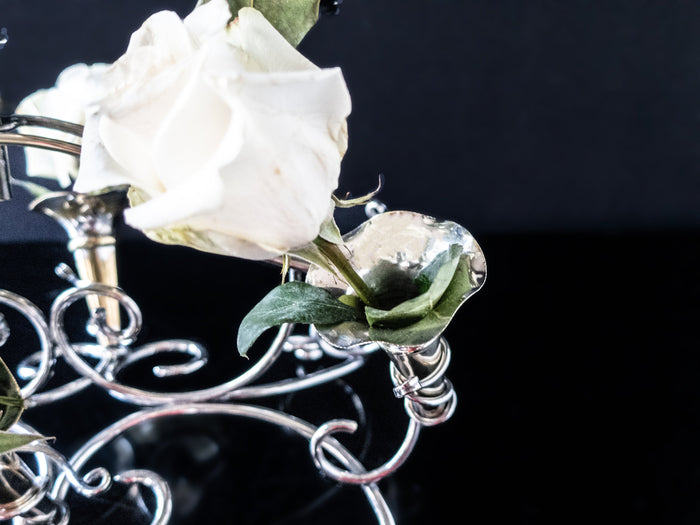 Antique Silver Plate Epergne Bud Vase Holder