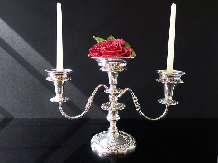 Antique Silver Plate Epergne Convertible Candelabra