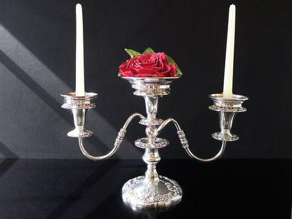 Antique Silver Plate Epergne Convertible Candelabra