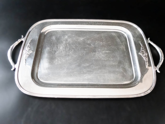 Antique Silver Plate Serving Tray With 4 Goblets Guild Trays & Platters