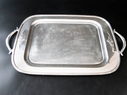 Antique Silver Plate Serving Tray With 4 Goblets Guild Trays & Platters