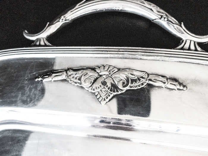 Antique Silver Plate Serving Tray With 4 Goblets Guild Trays & Platters