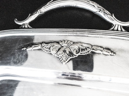 Antique Silver Plate Serving Tray With 4 Goblets Guild Trays & Platters