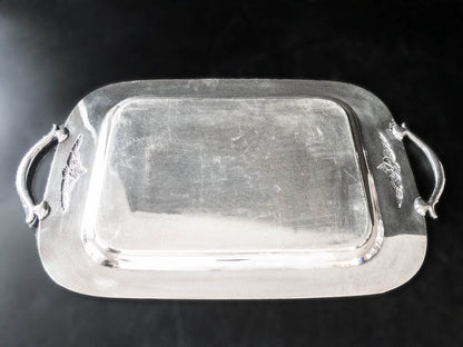 Antique Silver Plate Serving Tray With 4 Goblets Guild Trays & Platters