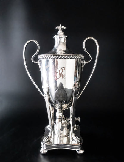 Antique Silver Plate Tea Coffee Urn With Lion Feet Tea Sets