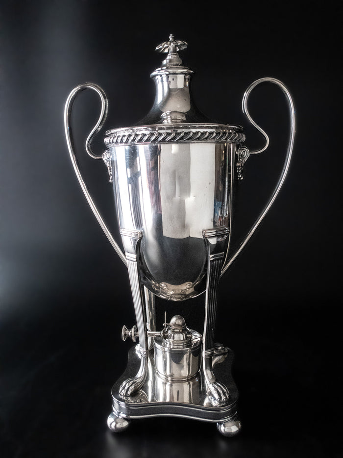 Antique Silver Plate Tea Coffee Urn With Lion Feet Tea Sets