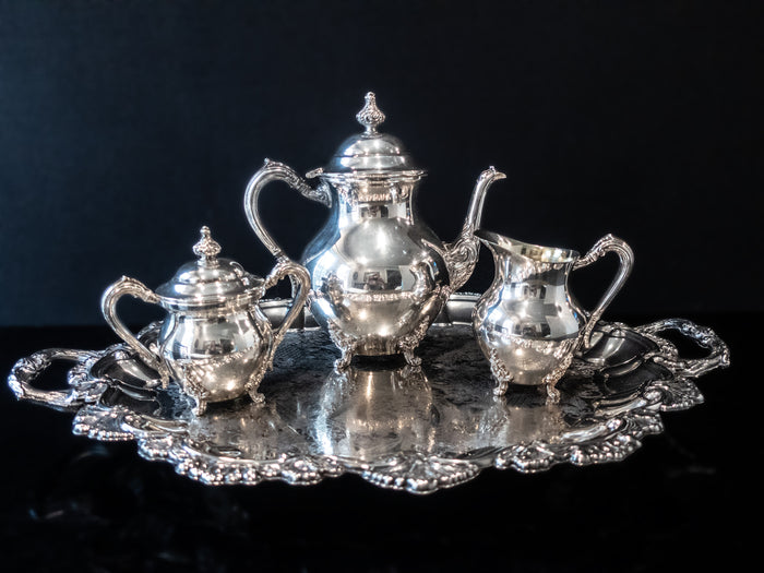 Antique Silver Plate Tea Set Sheets Silverplate Co 1875 Serving Trays