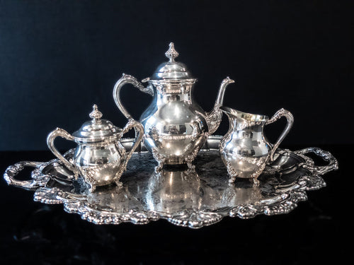 Antique Silver Plate Tea Set Sheets Silverplate Co 1875 Serving Trays