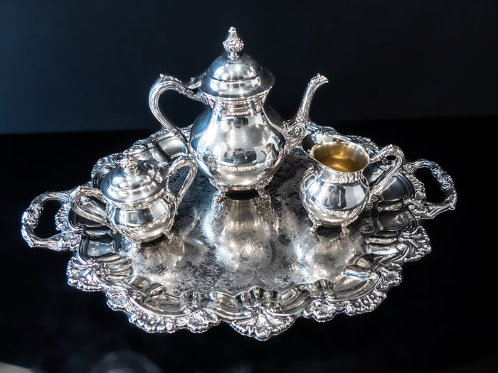 Antique Silver Plate Tea Set Sheets Silverplate Co 1875 Serving Trays